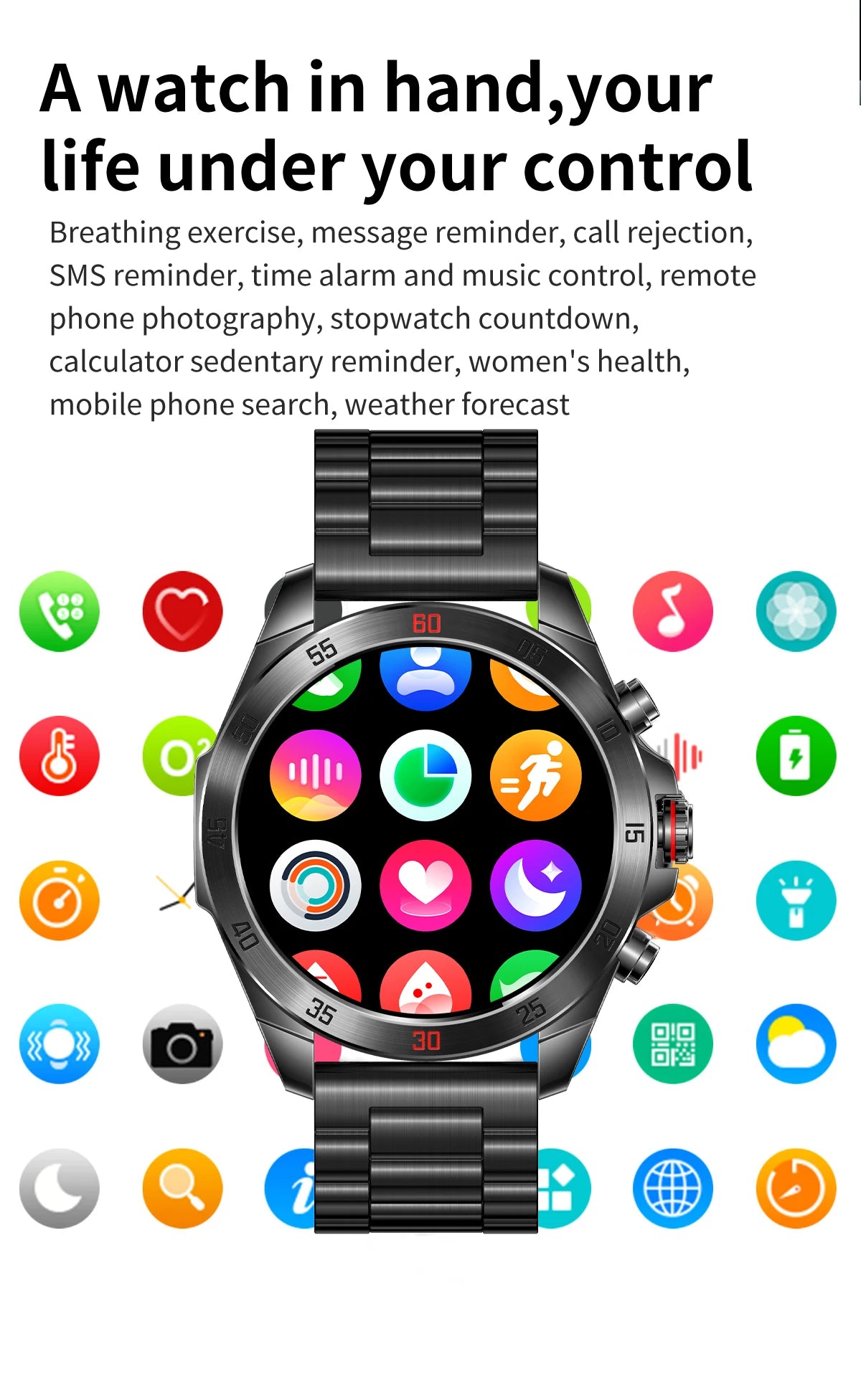 EIGIIS NX1 Pro smartwatch 1"43 AMOLED display, over 100 watch faces, diverse sports modes