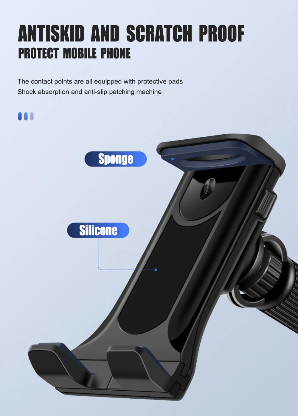 360° Kääntyvä Puhelimen/Tabletin Pidike – Auton niskatuki, pyörä, juoksumatto