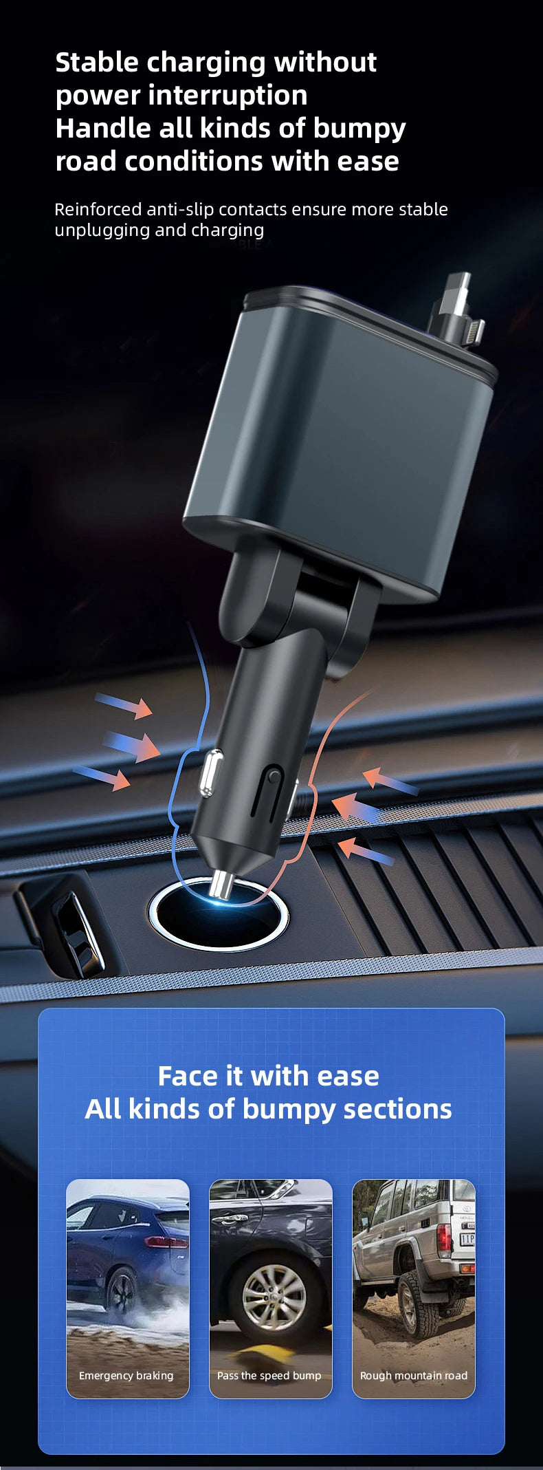 5-in-1 180W Autolaturi – Bluetooth 5.0 FM-lähetin, Pikalataus ja LED-valaistus