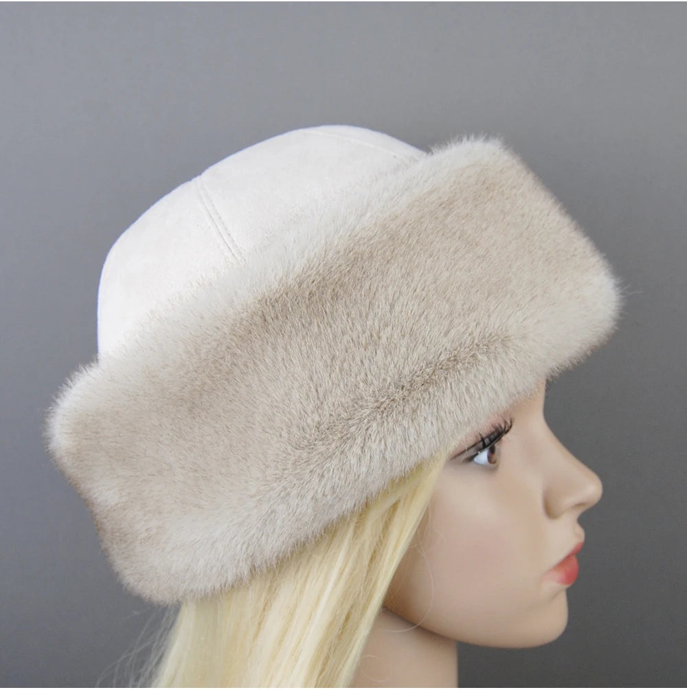 Women's luxury mink fur hat, available in different variations