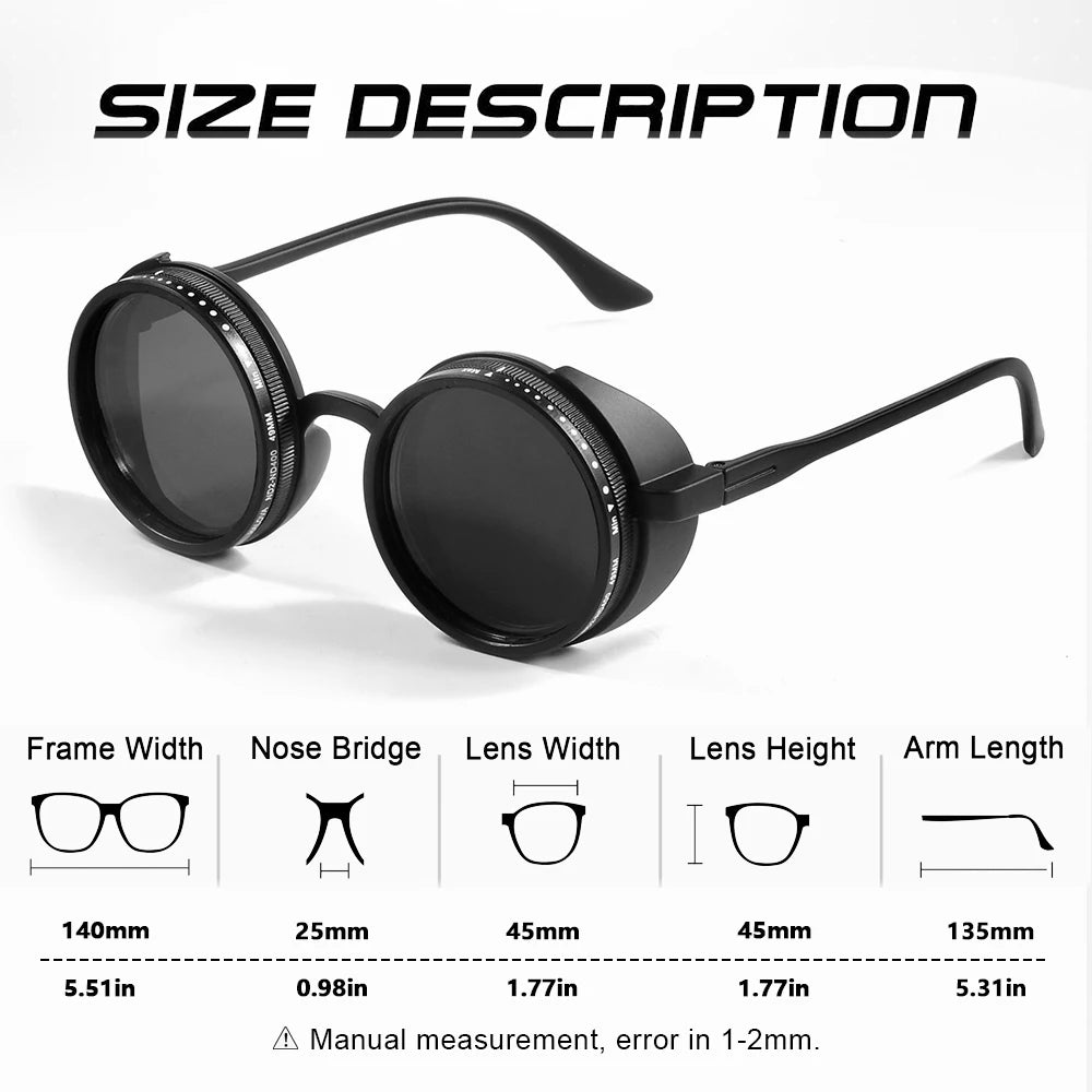 ND1-9 Adjustable sunglasses, handmade quality, manual dimming mechanism