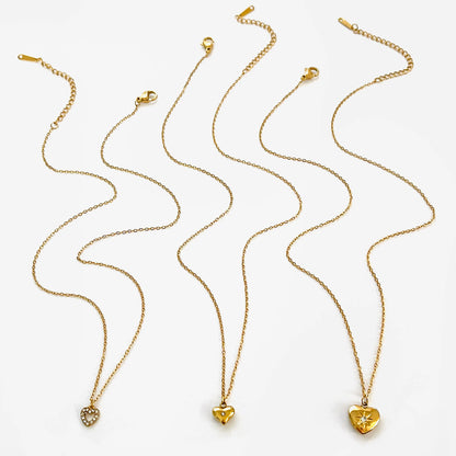 18K kullattu sydänriipus kaulakoru naisille, eri variaatioita