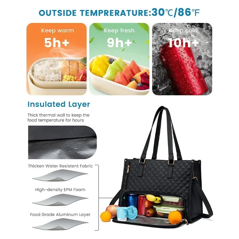 2-in-1 Insulated Lunch Bag for Women, Available in Various Colors