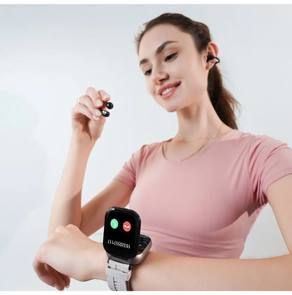 2-in-1 Smartwatch with wireless headphones, calls, health modes, sports modes, New 2025