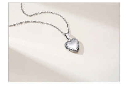 VNOX Heart Locket Necklace with Picture and Name for Women