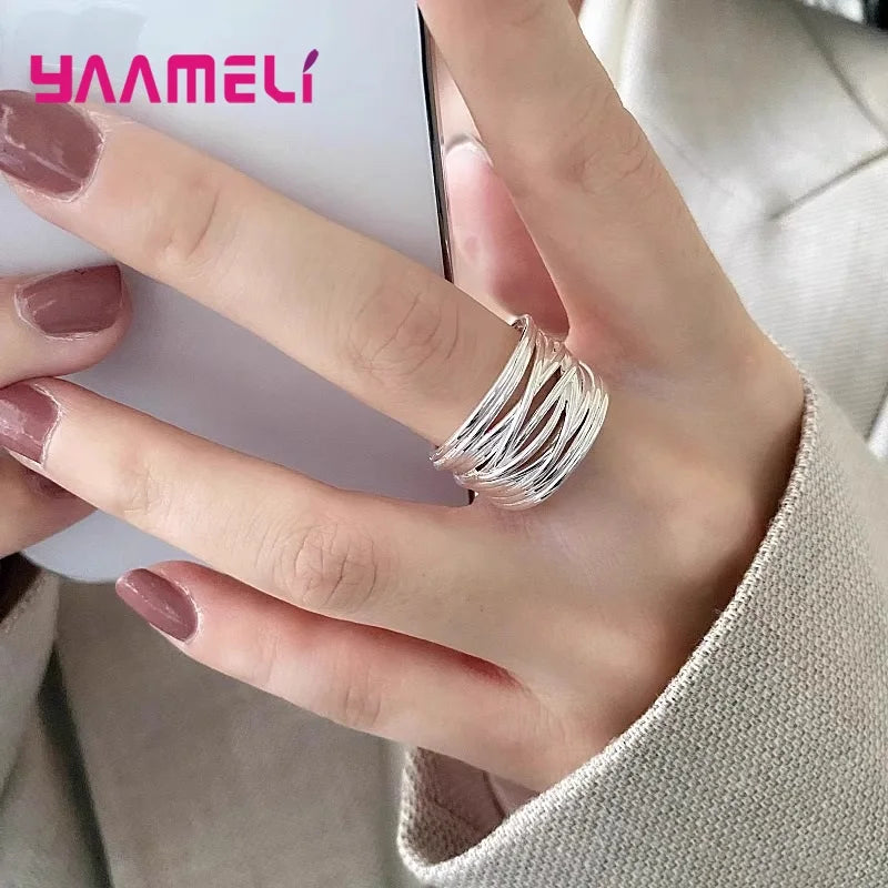 925 Hopea risti-sormus miehille ja naisille