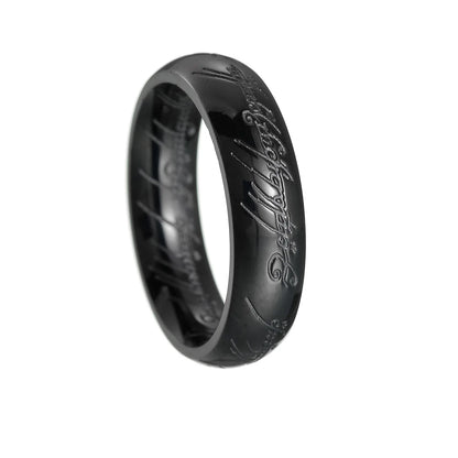 Rings of Power 3D engraved ring for men, gold or black