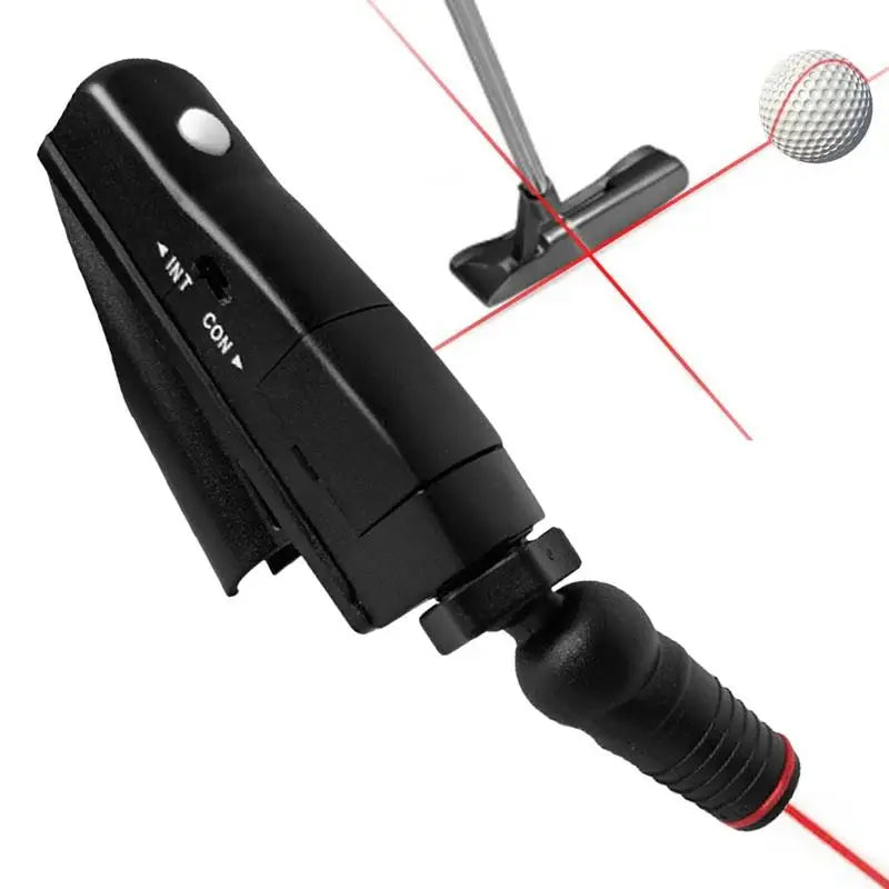 Adjustable golf putter laser aiming aid for putting line correction