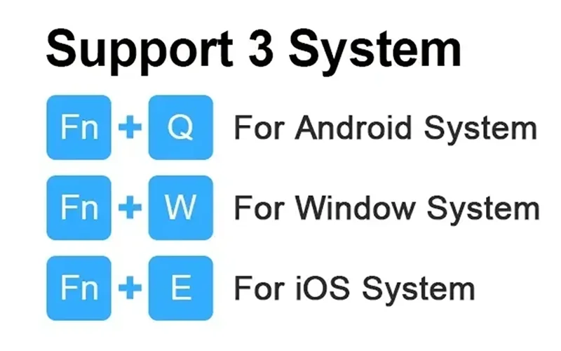 Langaton Bluetooth-Näppäimistö Ladattavalla Akulla - Pelaaminen & Työ iOS/Android/Windows - Sininen