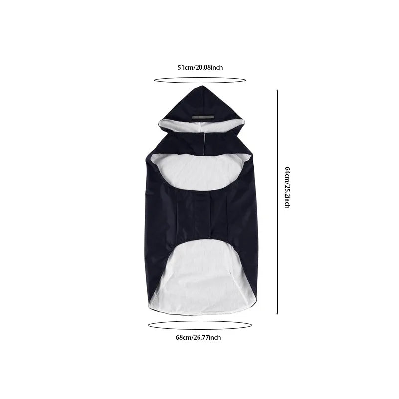Dog raincoat, waterproof hoodie with reflective stripes, all sizes available