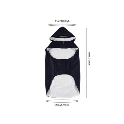 Dog raincoat, waterproof hoodie with reflective stripes, all sizes available