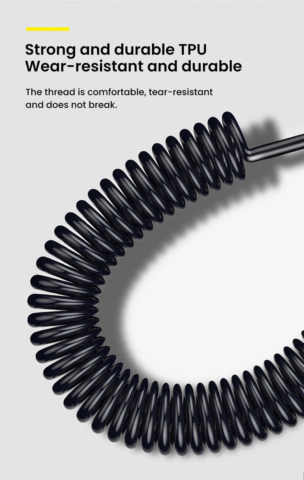 66W USB-C Kaapeli Sisäänvedettävä - 5A Pikalataus Type-C Jousimekanismilla