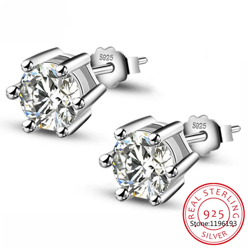 Gorgeous Moissanite Stud Earrings, 925 Silver Gold Plating, Wedding Jewelry