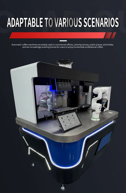 Fully automatic smart coffee machine, robotic arm, self-service