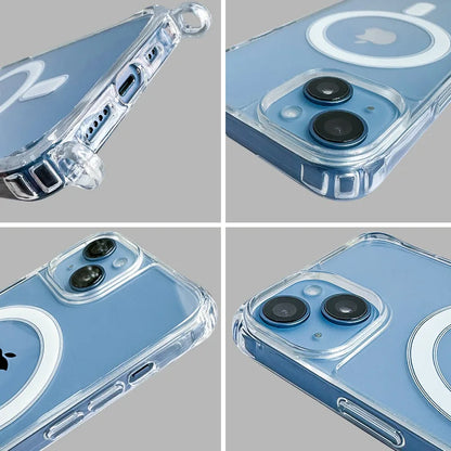 Crossbody Kaulanauha iPhone-suojakuori MagSafe - Läpinäkyvä Magneettinen Kotelo