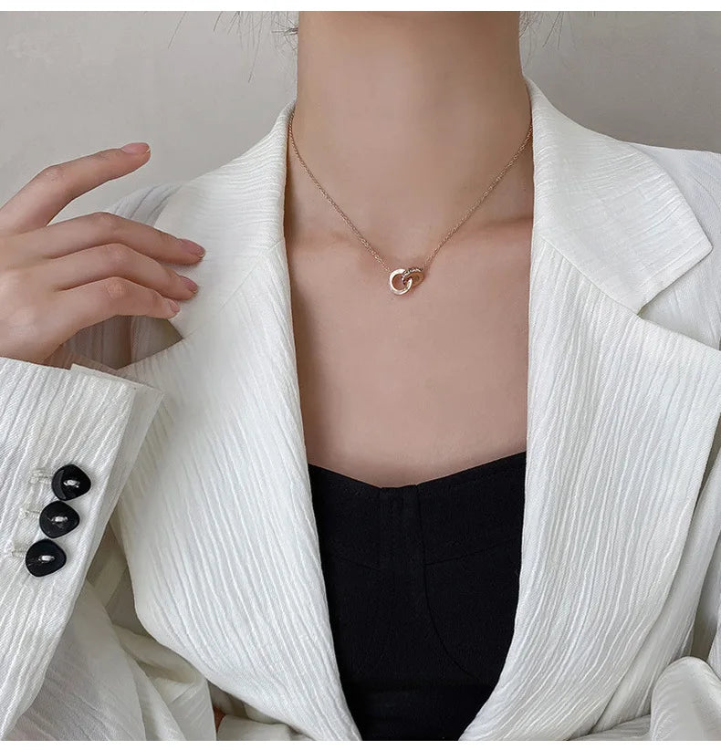 Rose Gold Roman Numeral Necklace