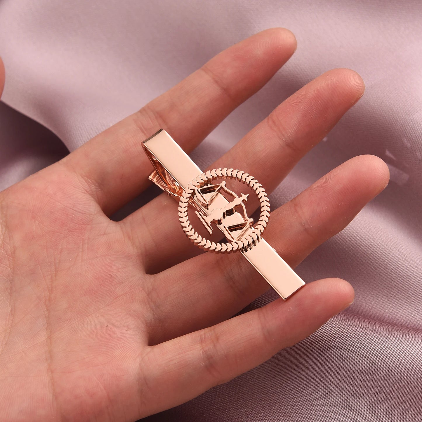 Men's Lawyer Tie Clip, Scales of Justice