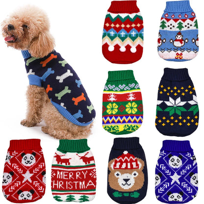 Knitted dog sweater, warm winter clothing for small and medium-sized dogs