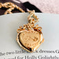 Heart-flower gold-plated album pendant, keepsake, different variations