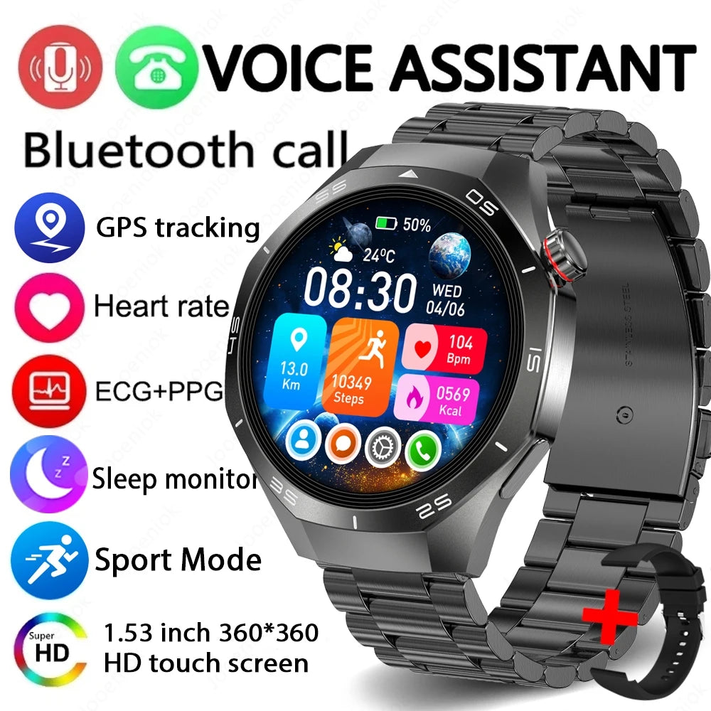 GT5 Pro GPS Smartwatch with AMOLED display, NFC payment function, health tracking