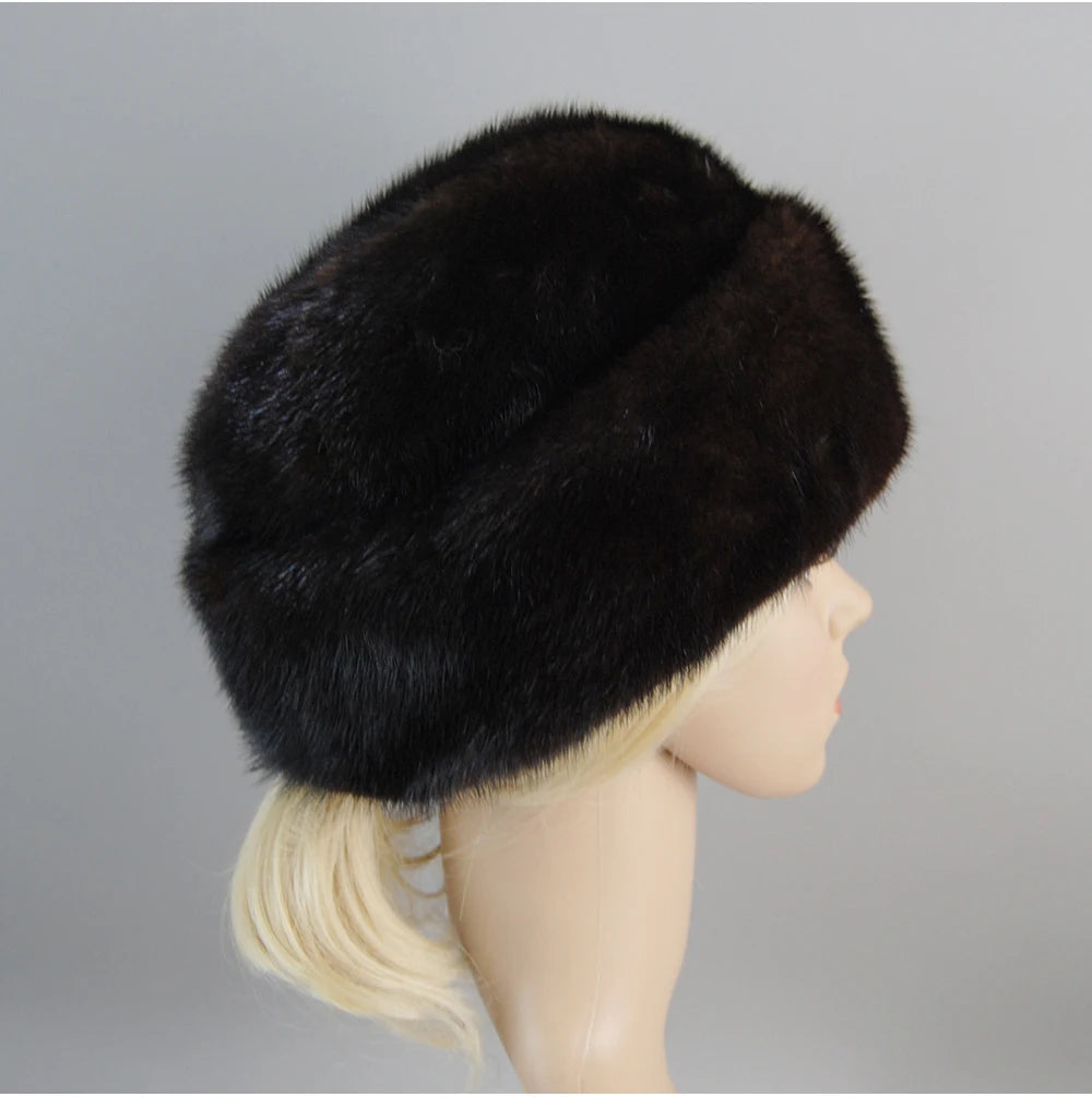 Genuine mink fur hat, luxury winter hat, unisex