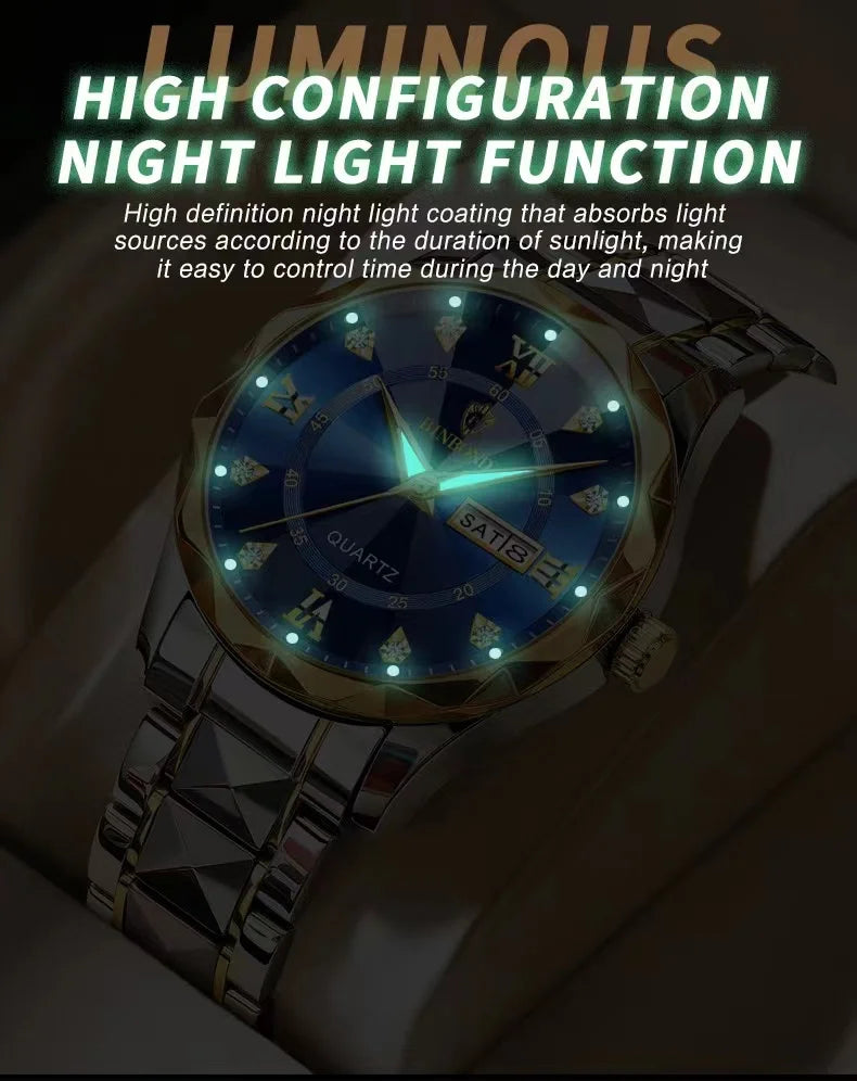 BINBOND Luxury watch for men, stylish design and practical functions
