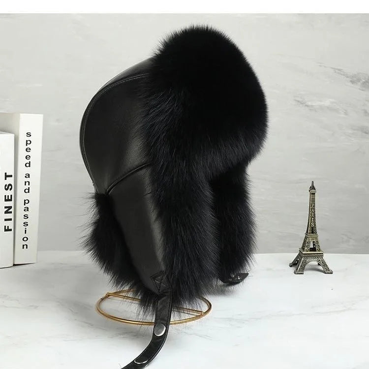 Men's fur hat with earflaps, different variations