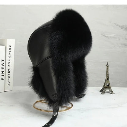 Men's fur hat with earflaps, different variations