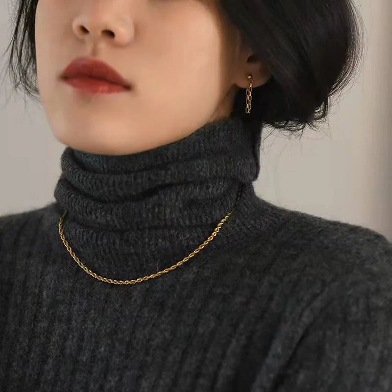 Rope Chain necklace, gold or silver, unisex design