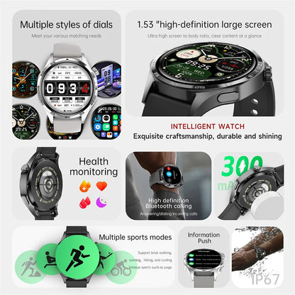 GT5 Pro GPS Smartwatch with AMOLED display, NFC payment function, health tracking