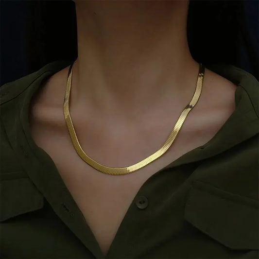 Silver 925 or 18K gold-plated chain necklace for women
