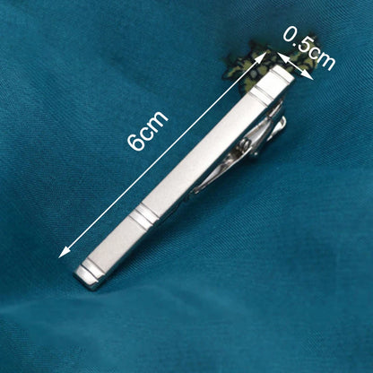 Men's silver-tone tie clip, decorated with beautiful crystal, available in different variations