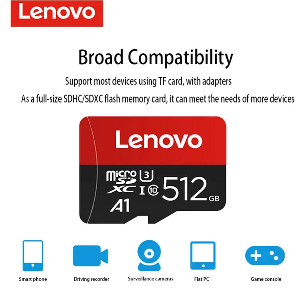 Lenovo MicroSD-muistikortti, 1TB/512GB/256GB/128GB/64GB