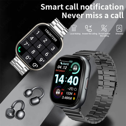 2-in-1 Smartwatch with wireless headphones, calls, health modes, sports modes, New 2025