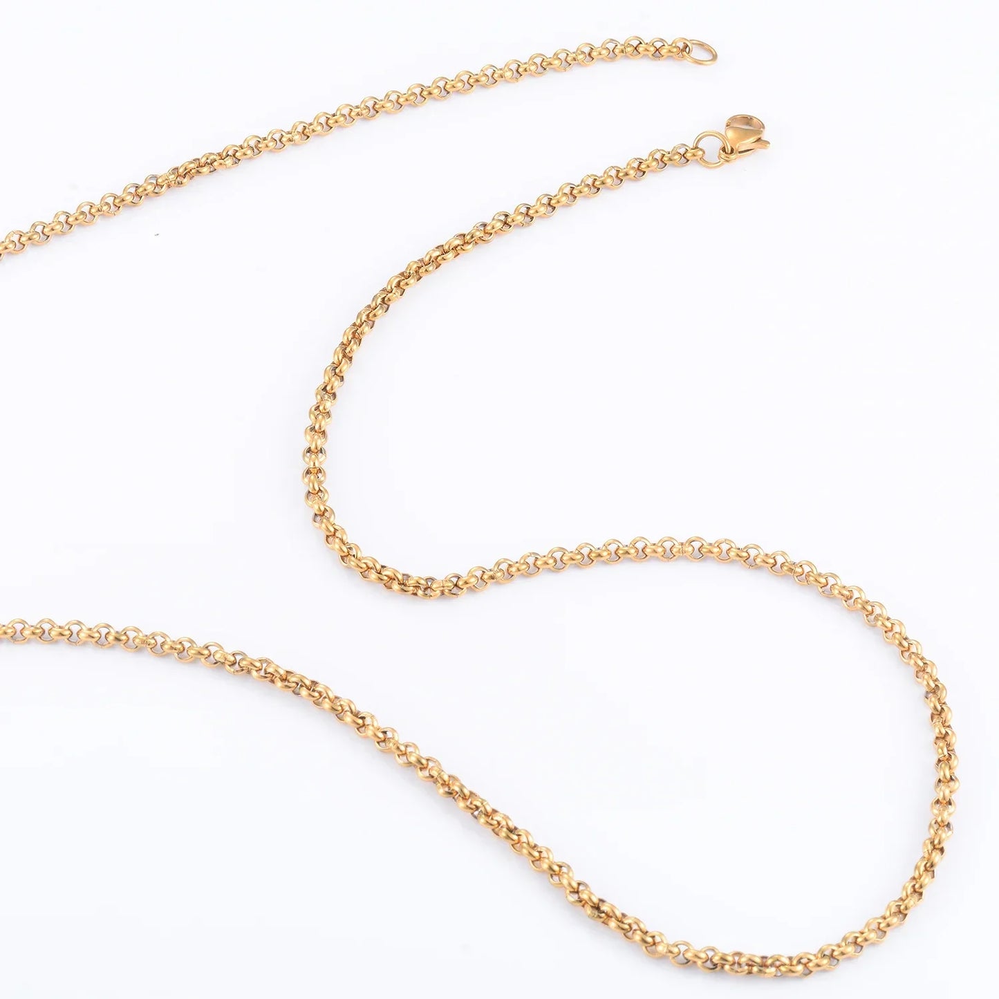 Yadreva stylish gold Rolo chain necklace, available in many different variations