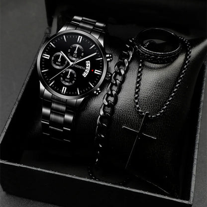 Stylish men's watch and jewelry set, just the watch or the whole package