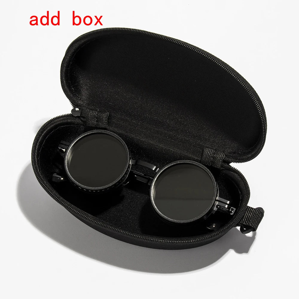 ND9 Polarized Sunglasses, Stepless Filter, Rotating Lens, Retro Style