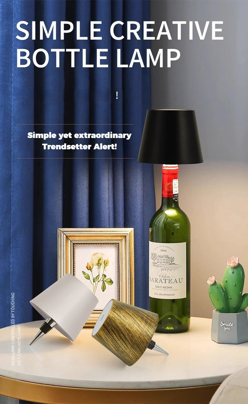 LED bottle light, USB rechargeable, for home, restaurants and bars