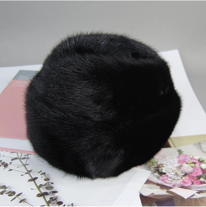 Genuine mink fur hat, luxury winter hat, unisex