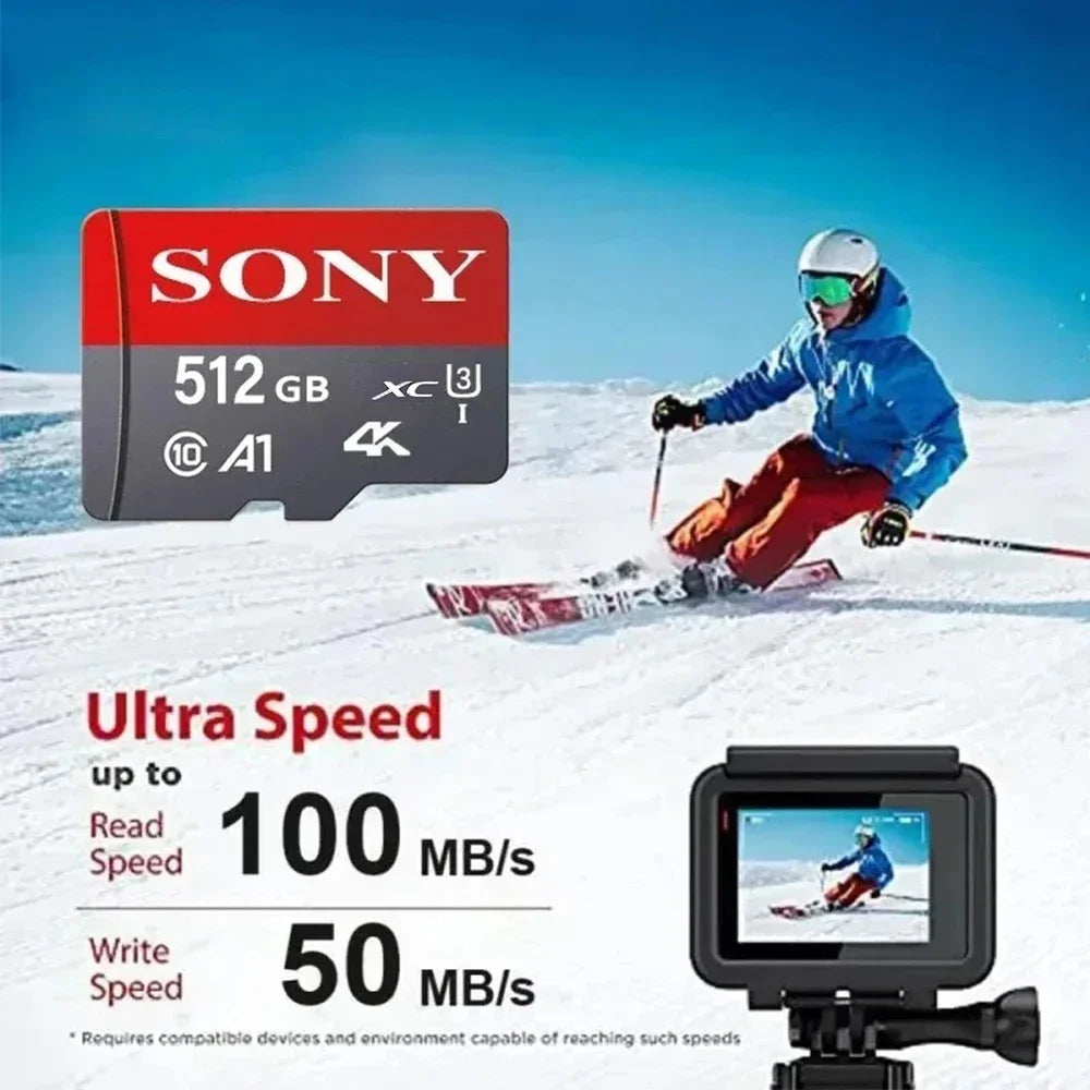 Sony Micro SD-muistikortti 64GB-1TB – Class 10 TF-kortti Puhelimeen, Kameraan ja Droneen
