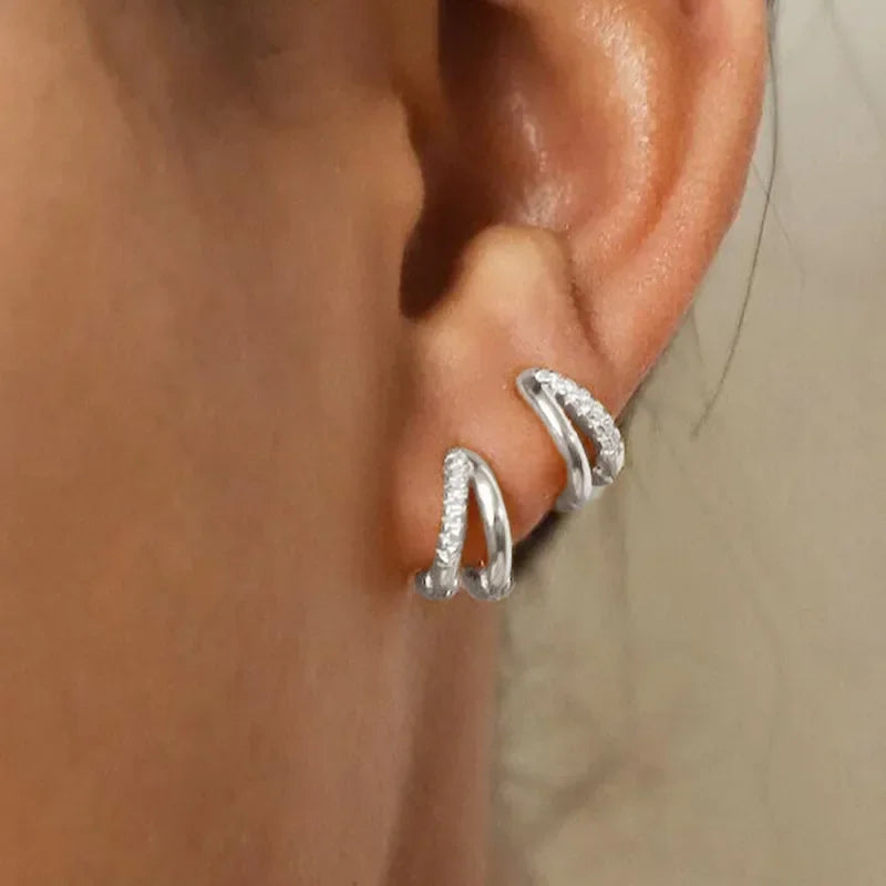 Steel hoop earrings for women