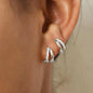Steel hoop earrings for women