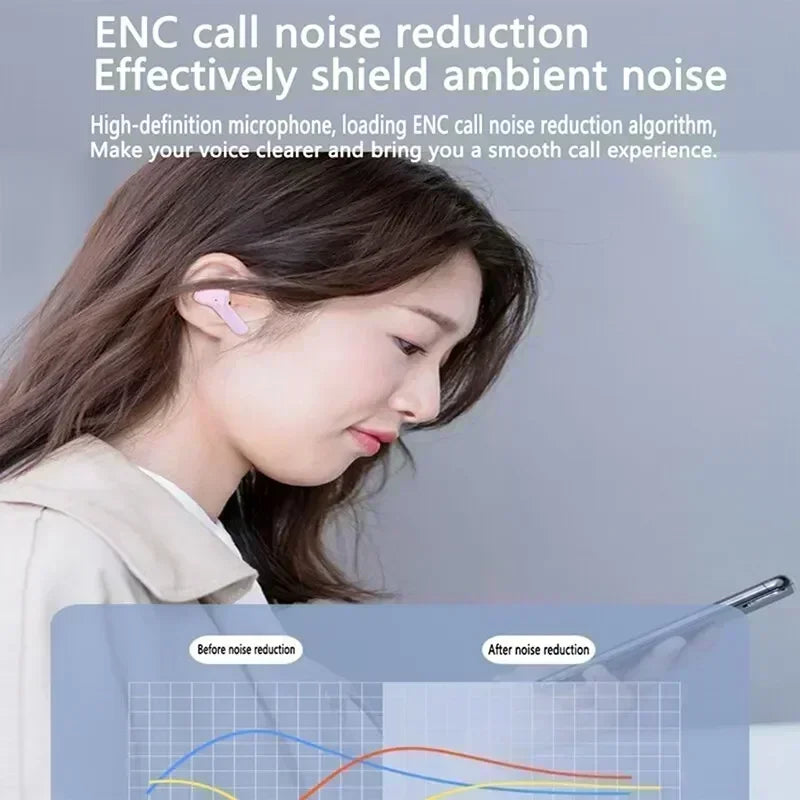 T2 TWS Langattomat Bluetooth-kuulokkeet - Läpinäkyvä ENC LED-näytöllä