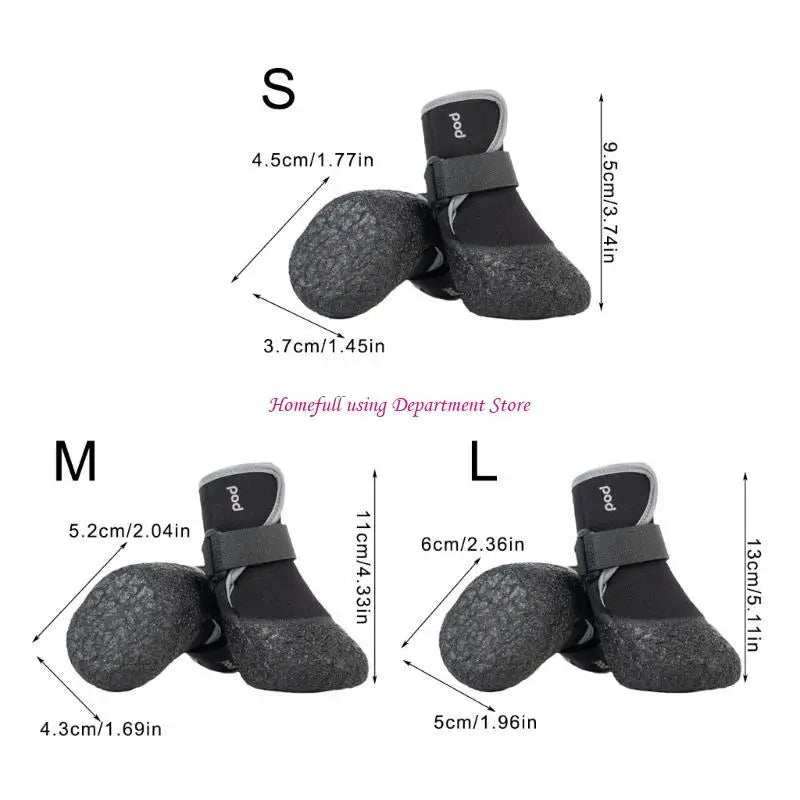 Soft-soled dog shoes 4pcs
