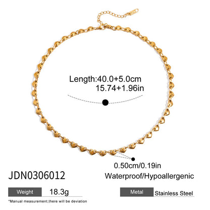 18K kullattu sydänsolki kaulakoru naisille