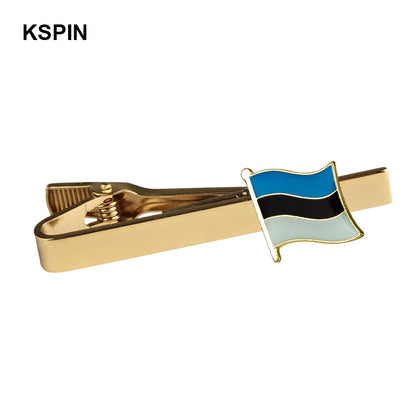 Men's national flag patterned tie bar, multiple countries