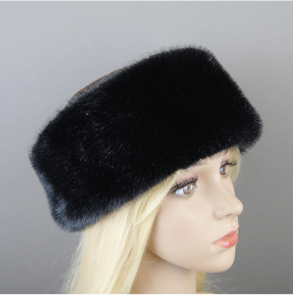 Women's luxury mink fur hat, available in different variations