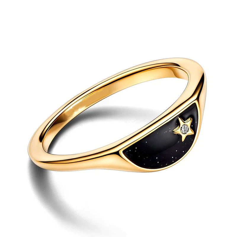 925 Hopeinen tähdenlento sormus, säädettävä, saatavana eri variaatioita