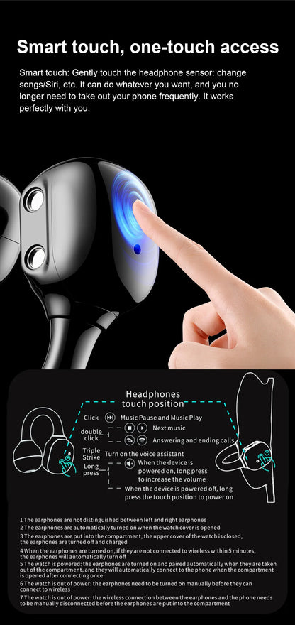 2-in-1 Smartwatch with wireless headphones, calls, health modes, sports modes, New 2025