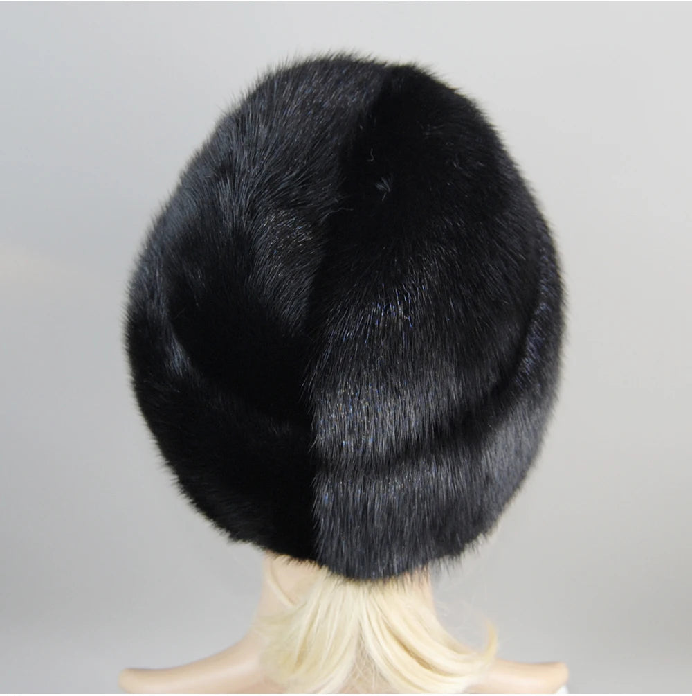 Genuine mink fur hat, luxury winter hat, unisex